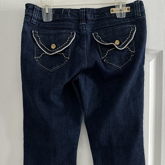 Southpole Women’s Size 13 Flare Jeans Blue Stretch Denim Y2K Retro Style - Picture 2 of 9